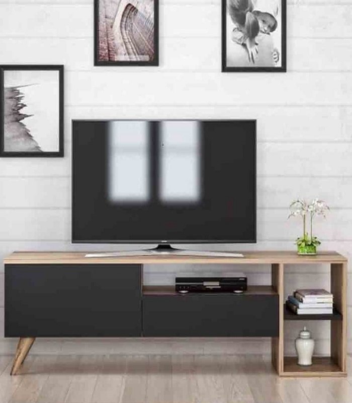 مكتبة تلفزيون خشب مودرن مكتبة تلفزيون